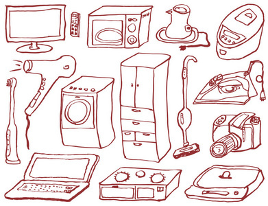 咖啡機。矢量圖