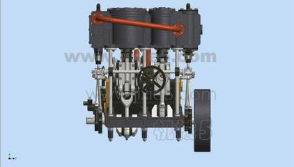 蒸汽機 混合壓縮氣體發動機 工業機械設計圖紙資料 3D模型